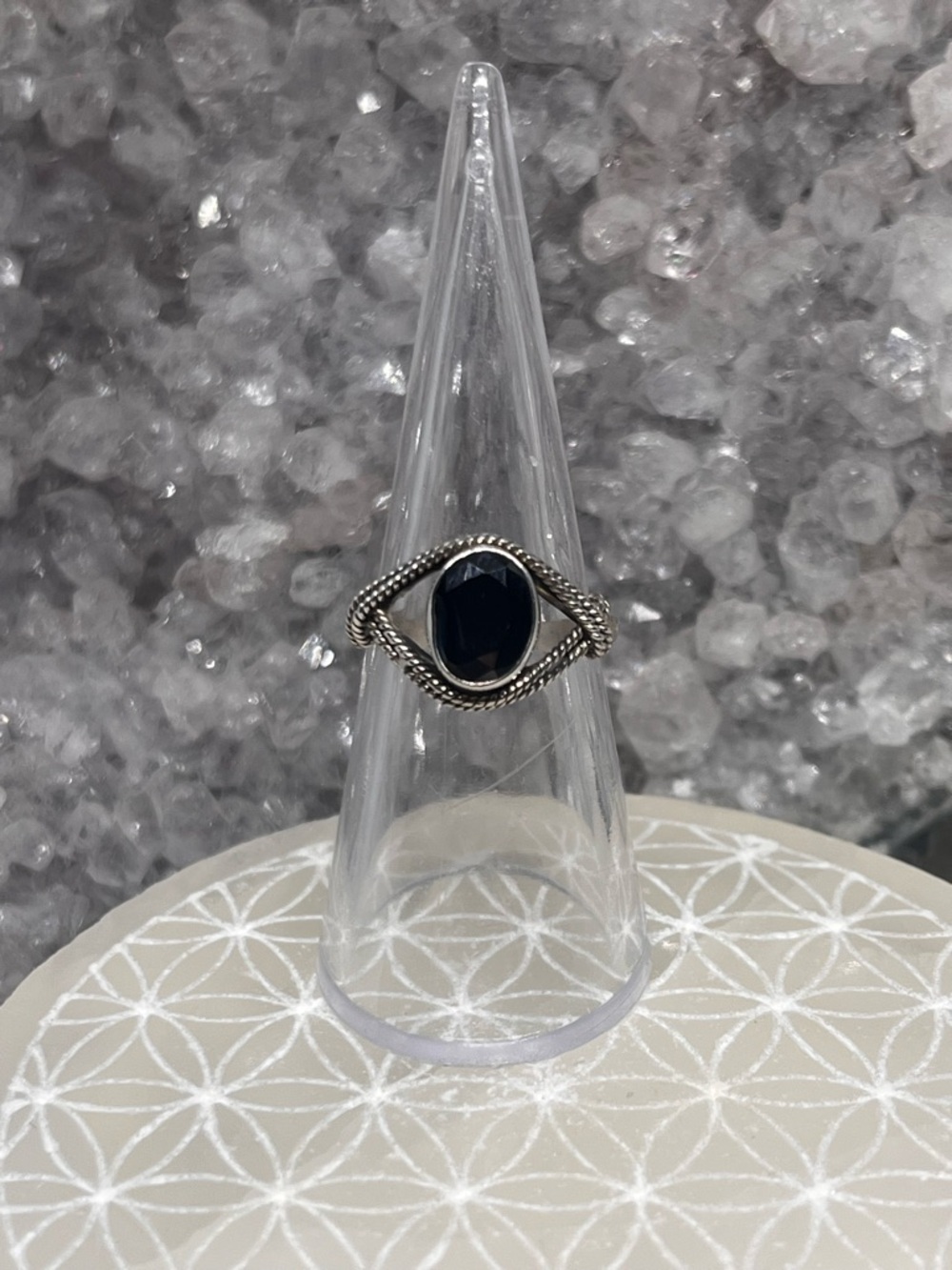 Hematite 925 rope ring